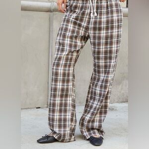 Brandy Melville John Galt Brown Wide-Leg Sweatpants Woman’s One Size, NEW